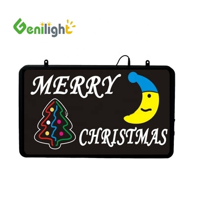 Un panneau lumineux au néon flashant de Noël parfait pour la décoration de fenêtres dans n'importe quel environnement