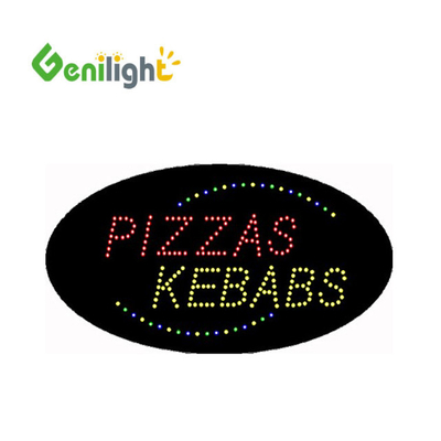 Genilight Intérieur 56*33cm Kebab publicitaire LED Signe de lettre avec ABS cadre en moule ouvert
