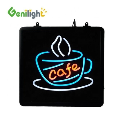 Affichage au néon de tasse à café LED flashant et éclairé statiquement avec options de personnalisation