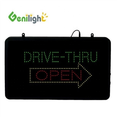 22*13 pouces CE et RoHS Genilight intérieur RVB éclairé Drive Thru Café néon signe ouvert