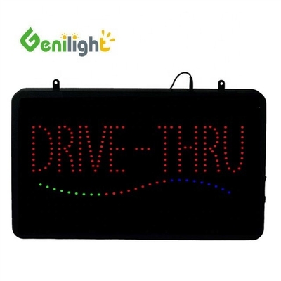 22*13 pouces CE et RoHS Genilight intérieur RVB éclairé Drive Thru Café néon signe ouvert
