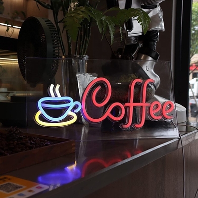 Panneau arrière acrylique classique à néon électrique LED pour café