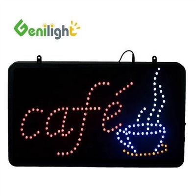 Fonction d'affichage d'animation DC 12V Indoor LED Café Neon Sign avec ABS Open-Mold Outframe