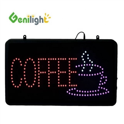 Fonction d'affichage d'animation DC 12V Indoor LED Café Neon Sign avec ABS Open-Mold Outframe