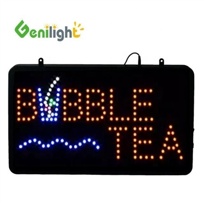 Genilight à haute luminosité intérieure 22*13 pouces Brillant Clignote BoBa Lumière de thé LED Neon Sign With Cup Logo