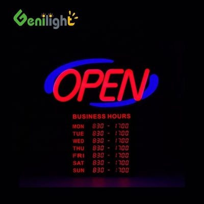 Genilight Intérieur 22*13 pouces DC12v OPEN 24 heures LED Signe lumineux
