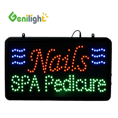 Attractive publicité LED Nails Spa Affichage avec numéro de téléphone Genilight intérieure 22 * 13 pouces