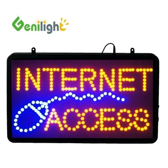 56*33cm Taille du panneau RVB Genilight Indoor LED Open Light Sign for Internet Access Boutique