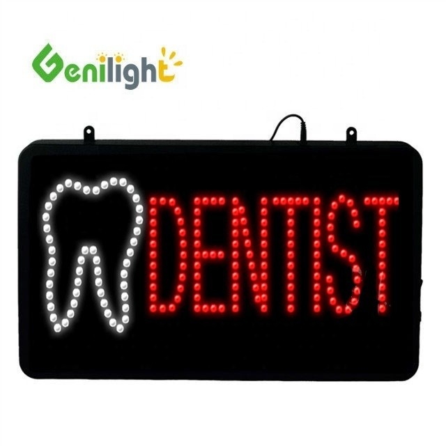 Genilight Intérieur 56*33cm LED Signal ouvert Haute luminosité Basse tension pour la publicité chez le dentiste