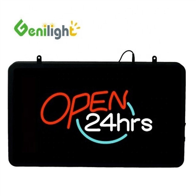Signe au néon à LED de 22*13 pouces avec lettre ouverte 24 heures personnalisable et certifié CE RoHS