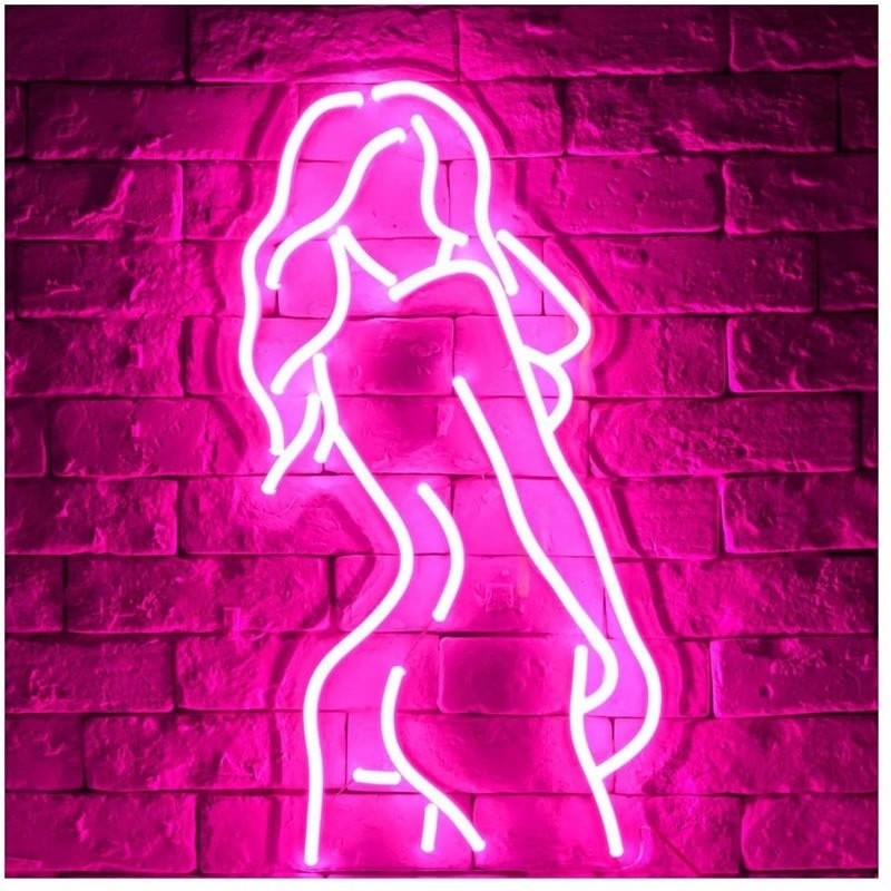Signal de néon de dame personnalisé avec support acrylique LEDs en silicone rose Durée de vie 50000 heures