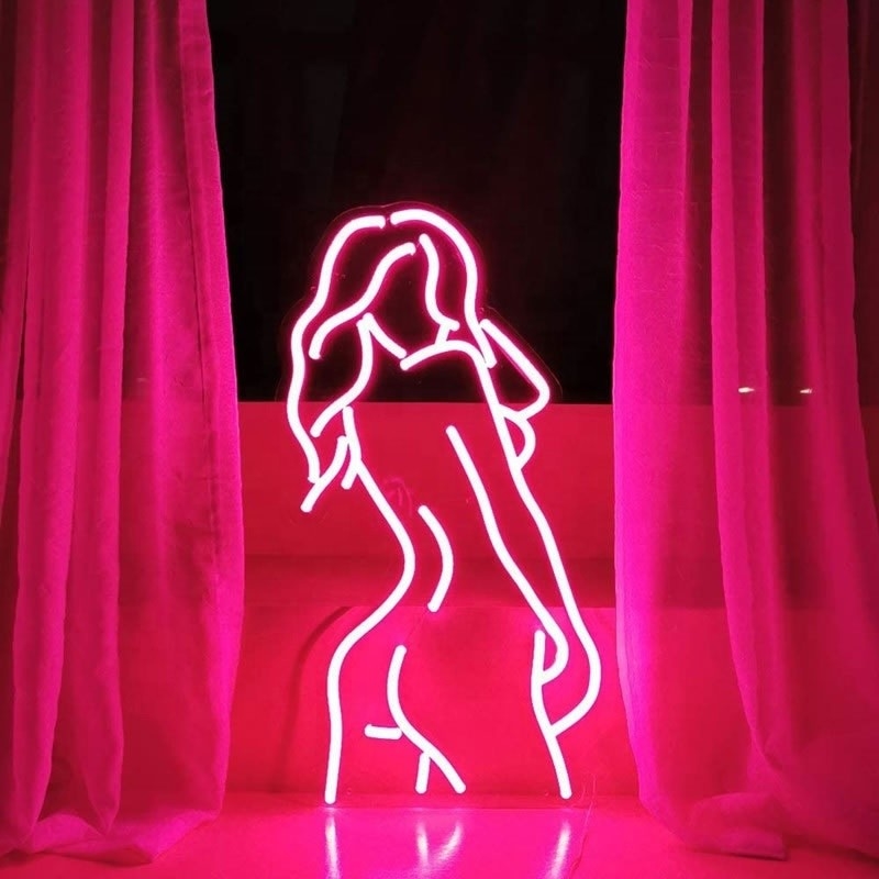 Décoration murale Signe au néon rose avec support acrylique personnalisé 50000 heures Durée de vie