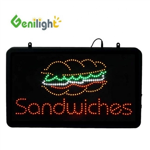 Lumière Genilight Intérieur 22*13 pouces design DC12V LED SANDWICHES afficheur lumineux au néon ouvert