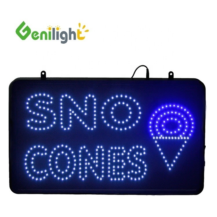 Indicateur LED SNO CONES personnalisé pour la décoration des magasins de détail 22 * 13 pouces Dimensions de l'écran