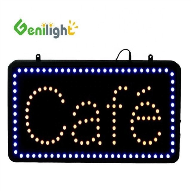 Genilight Indoor 22*13 pouces LED Café Open Sign avec économie d'énergie et fonction SDK