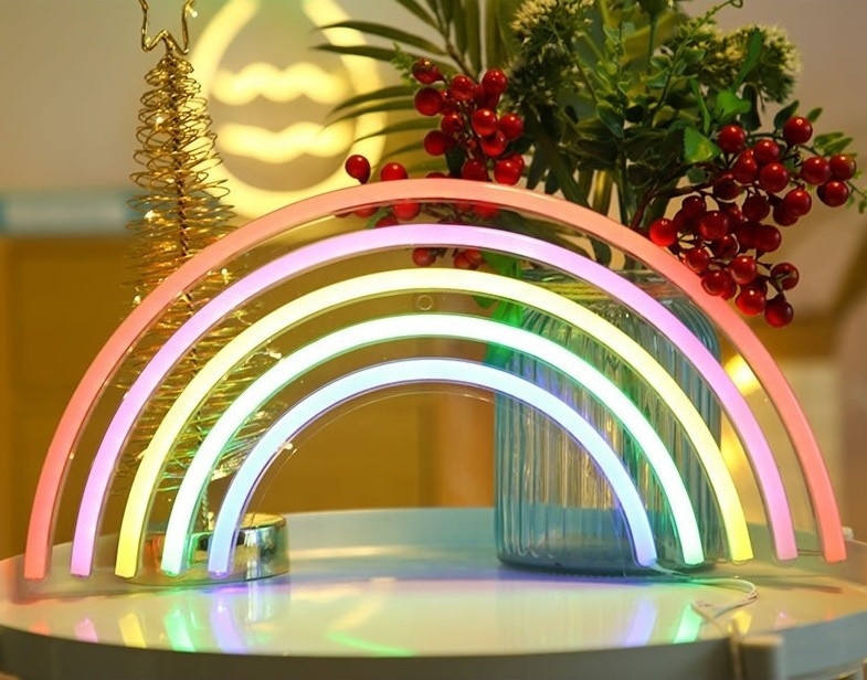 Ensemble de salles de fête panneaux au néon LED panneau acrylique avec lumières LED RVB personnalisé et USB