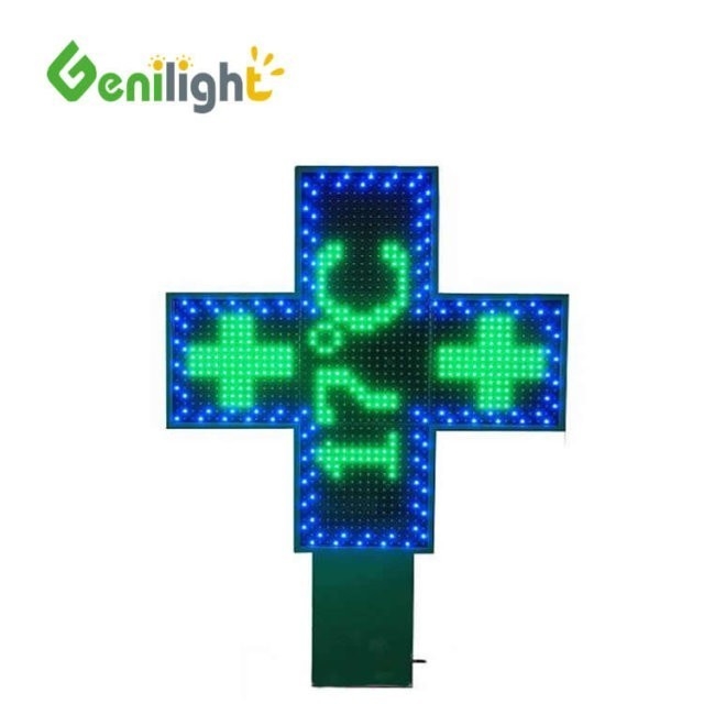 Configuration de pixels 1G Taille personnalisée Farmacie en couleur LED Croix Signal avec RGB
