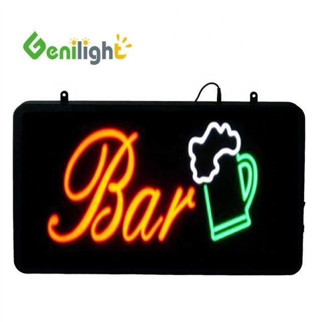 Genilight 56*33 cm Meilleur design LED néon bar de bière Signes lumineux résine époxy et acrylique