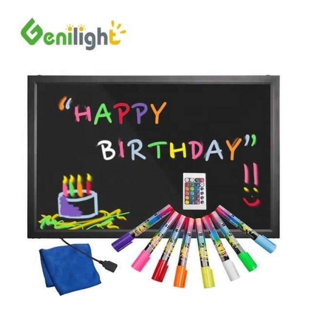 Commande à distance Multi couleur Super luminosité LED tableau noir d'écriture à la main avec 3 vitesses de flash