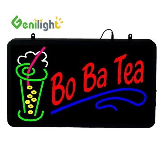 Lettre LED RGB personnalisée à haute luminosité à l'intérieur Ba Ba Tea Sign Open Neon pour l'énergie de la boutique de jus