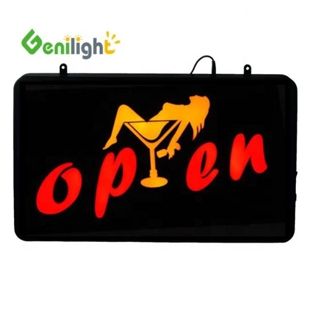 OPEN Sexy Girls Pub Bar Club Affichage lumineux à LED Forme rectangulaire Durée de vie 50000 heures
