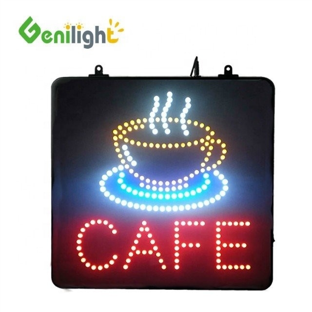 Classification IP personnalisé animé 12V acrylique LED Light Café néon signe pour les magasins