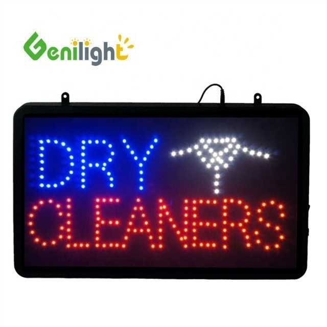 Économie d'énergie Signal ouvert LED personnalisé Genilight intérieur pour nettoyeurs à sec 3 modes de flash