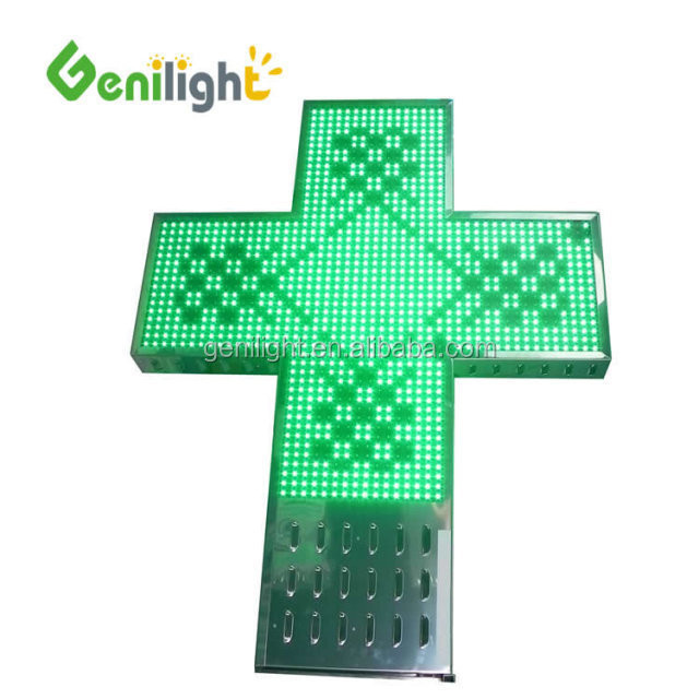 Signe extérieur de pharmacie à LED vert P10 P16 P20 P25 RF WIFI 1024*1024mm Lumière ≥6000CD