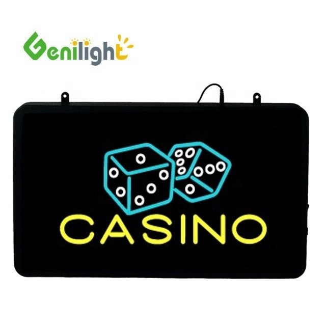 Publicité CASINO LED Neon Sign 56x33 cm Taille du panneau Lumière 80 avec design personnalisé