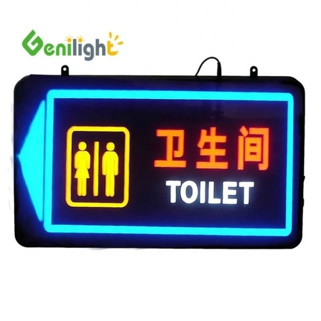 Indicateur de néon LED personnalisé pour les toilettes homme et femme Ajout accrocheur aux magasins de détail