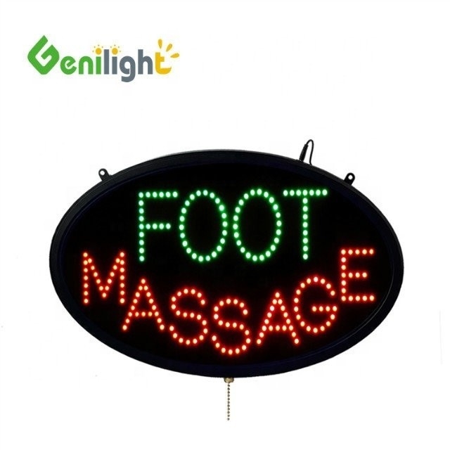 OEM écran tactile LED néon massage des pieds signe ouvert avec animation et allumage / éteinte