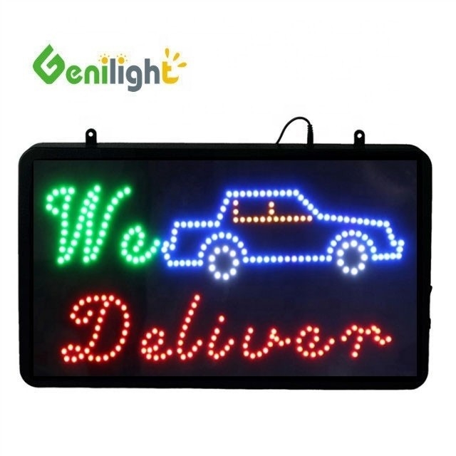 Genilight Intérieur 56*33cm High Bright et Low Voltage LED Sign Open avec fonction RGB