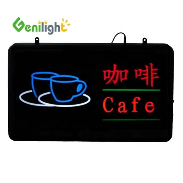 Panneau d'affichage photo médias LED néon ouvert Taille 56 * 33 Parfait pour la décoration de café et au-delà