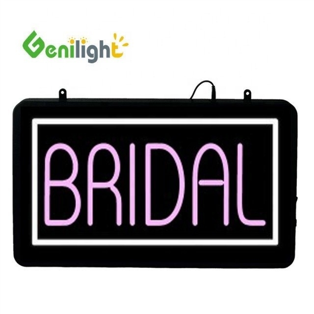 ABS Open-Mold Outframe Genilight 56*33 cm LED BRIDAL Signe au néon pour le magasin de robes de mariée