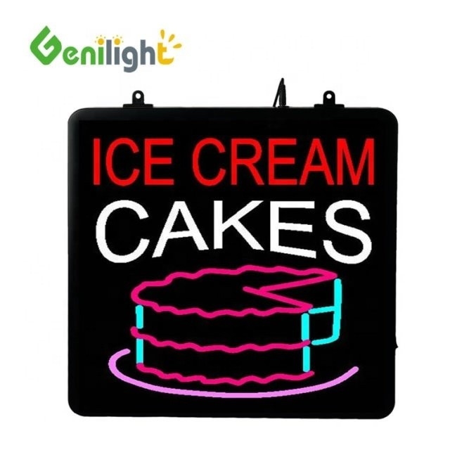 Style deco LED personnalisé gâteaux à la crème glacée Signe au néon avec affichage acrylique