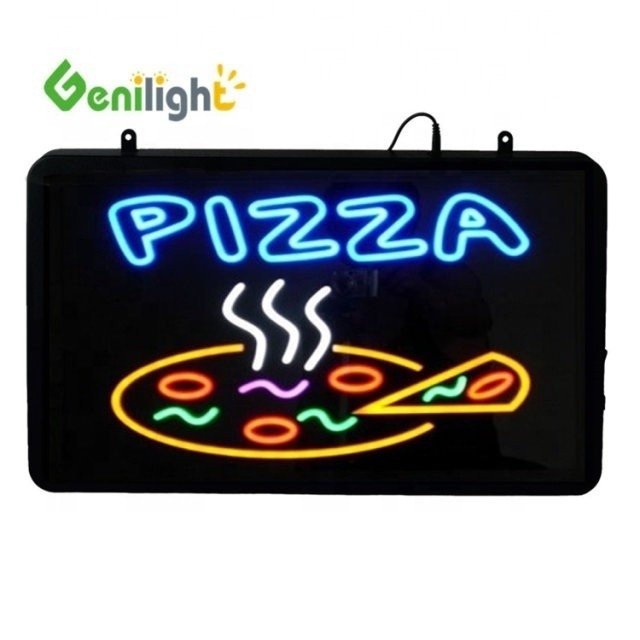 ABS Open-Mold Outframe Proportion de contraste de haute luminosité personnalisée Pizza Planète LED Sign Neon