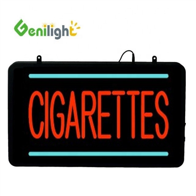 Genilight 22 * 13 pouces acrylique LED néon signe pour les cigarettes et CE certifié RoHS