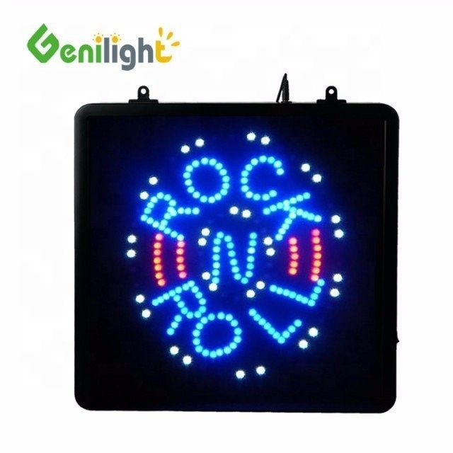 Contrôleur clignotant intérieur 53*45 cm Musique animée Rock and Roll LED Sign No Music No Life