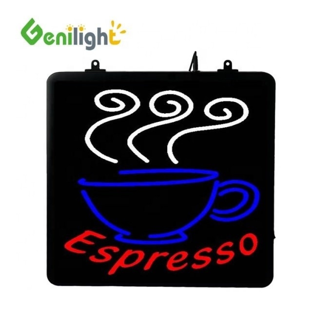ABS Open-Mold Outframe décoration style Espresso tasse à café LED néon signe pour le marché