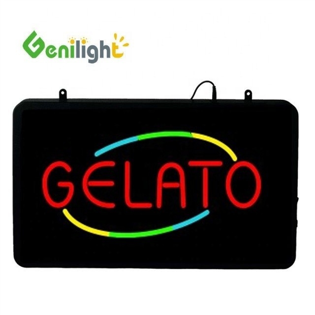 Profondeur de couleur RGB de 22*13 pouces Genilight GELATO Boîtes lumineuses publicitaires pour magasin de crème glacée
