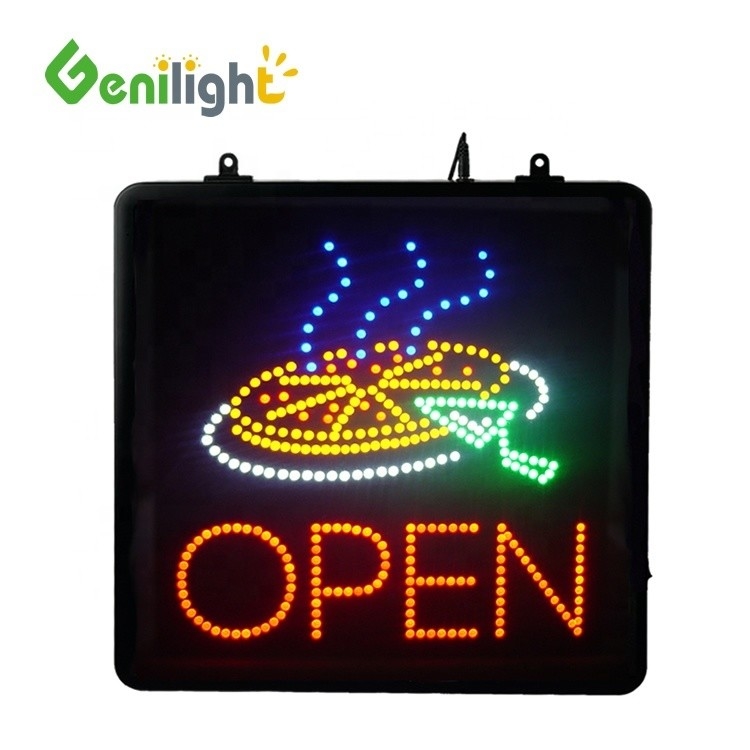1 Consommation électrique Rectangle couleur clignotante LED fenêtre de pizzeria ouverte