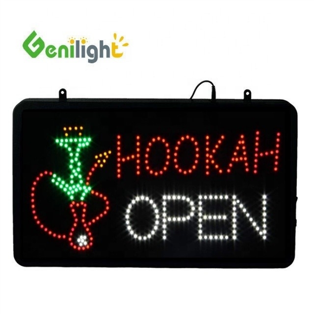 Lumière Genilight Intérieur 22*13 pouces CE et RoHS DC12V Acrylique LED Narguilé Signe ouvert