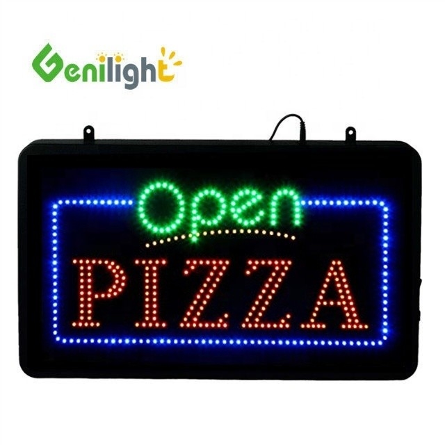 Signe de la pizza à LED en moule ouvert ABS pour Genilight intérieur 22*13 pouces DC12V CE et certifié RoHS
