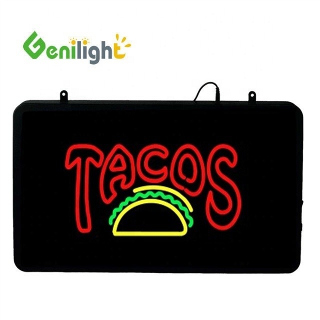 Signe au néon LED de 22*13 pouces pour TACOS Magasin luminosité pleine couleur Fonction 2 modes de changement